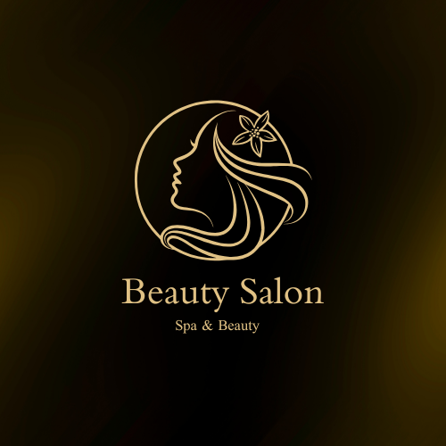 Gold Black Minimalist Elegant Beauty Salon Logo